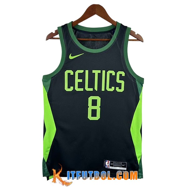 Camisetas NBA Boston Celtics (PORZINGIS #8) 2024/25 Negro/Verde -02