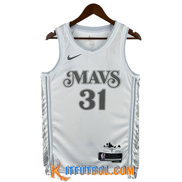 Camisetas NBA Dallas Mavericks (THOMPSON #31) 2024/25 Blanco/Gris
