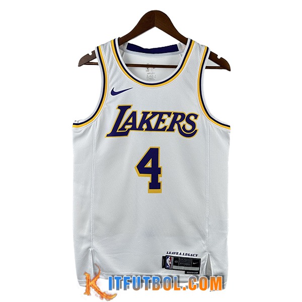 Camisetas NBA Los Angeles Lakers (KNECHT #4) 2024/25 Blanco/Violeta/Amarillo