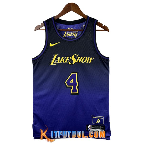 Camisetas NBA Los Angeles Lakers (KNECHT #4) 2024/25 Violeta/Negro