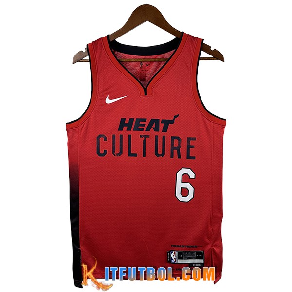 Camisetas NBA Miami Heat (JAMES #6) 2024/25 Rojo/Negro