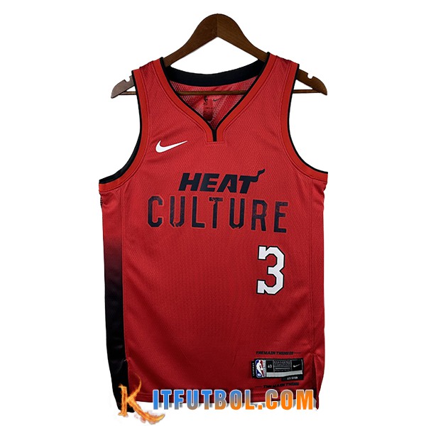 Camisetas NBA Miami Heat (WADE #3) 2024/25 Rojo/Negro