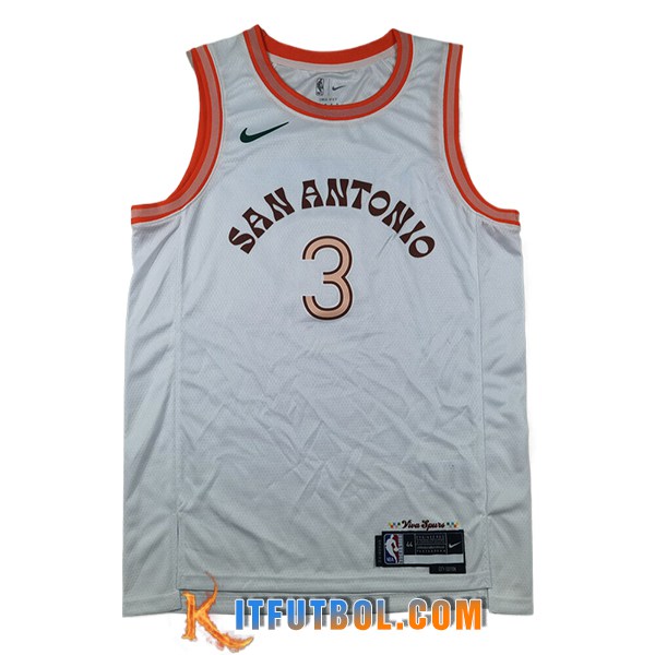 Camisetas NBA San Antonio Spurs (PAUL #3) 2024/25 Blanco/Naranja