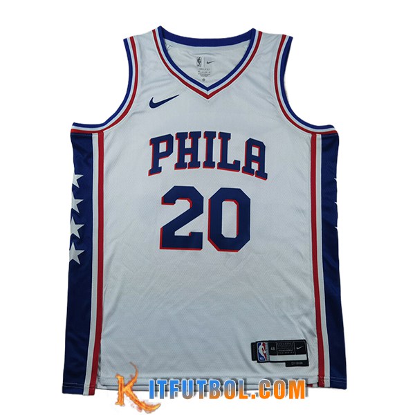 Camisetas NBA Philadelphia 76ers (McCAIN #20) 2024/25 Blanco/Azul