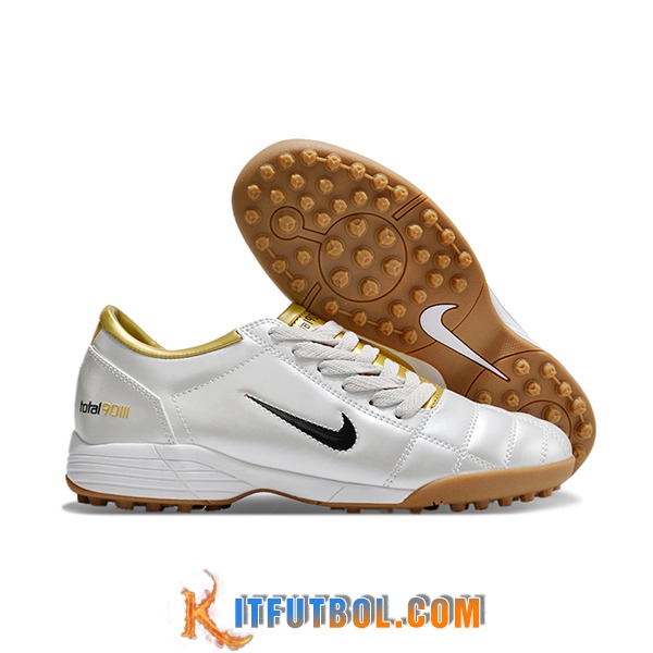 Nike Botas De Fútbol T90 TF Blanco/Amarillo