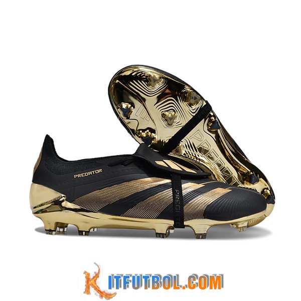 Adidas Botas De Fútbol Predator Elite Tongue FG Negro/Amarillo -04