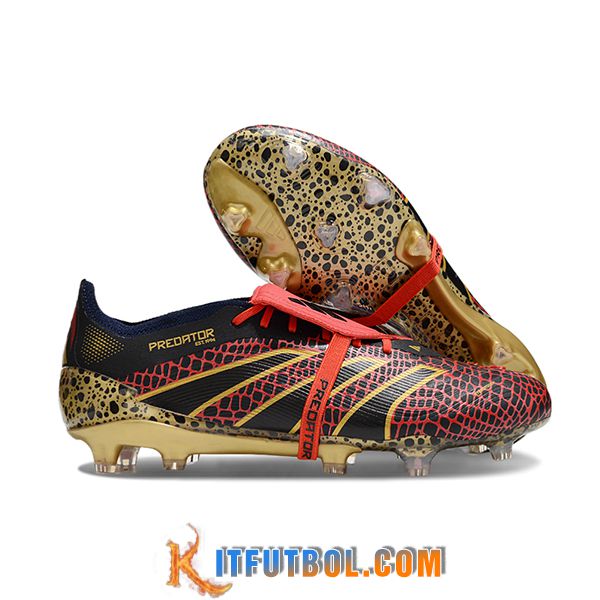 Adidas Botas De Fútbol Predator Elite Tongue FG Negro/Amarillo/Rojo