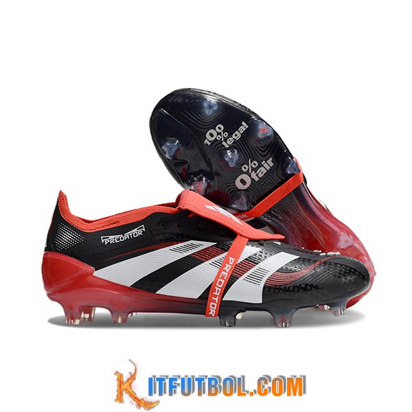 Adidas Botas De Fútbol 25 Predator Elite Tongue FG Negro/Rojo/Blanco