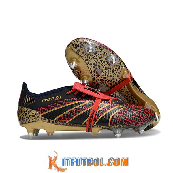 Adidas Botas De Fútbol Predator Elite Tongue SG Negro/Amarillo/Rojo