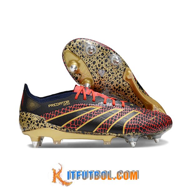 Adidas Botas De Fútbol Predator Elite SG Negro/Amarillo/Rojo