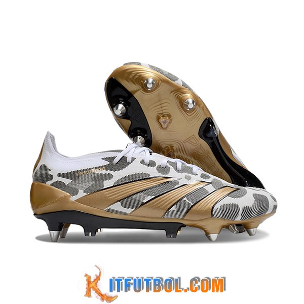 Adidas Botas De Fútbol Predator Elite SG Blanco/Amarillo/Gris