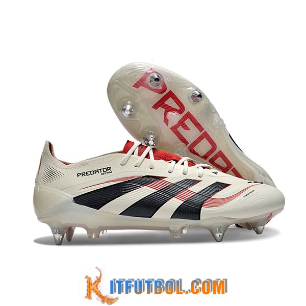 Adidas Botas De Fútbol 25 Predator Elite SG Blanco/Negro/Rojo