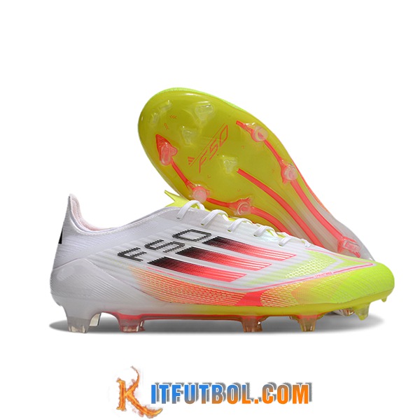 Adidas Botas De Fútbol F50 ELITE FG Blanco/Amarillo/Naranja