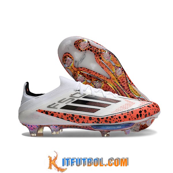 Adidas Botas De Fútbol F50+.1 FG Blanco/Negro/Naranja