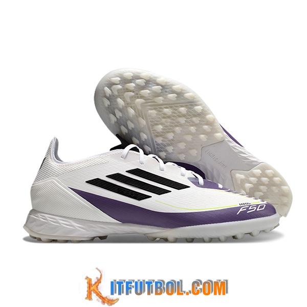 Adidas Botas De Fútbol F50 PRO TF Blanco/Violeta/Negro