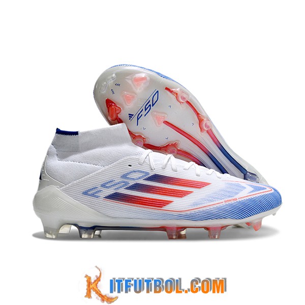Adidas Botas De Fútbol F50 ELITE MID FG W Blanco/Naranja/Azul