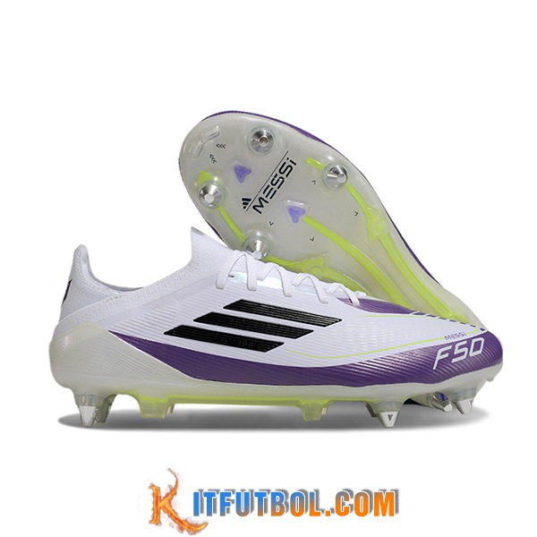 Adidas Botas De Fútbol F50 Elite SG Blanco/Violeta/Negro
