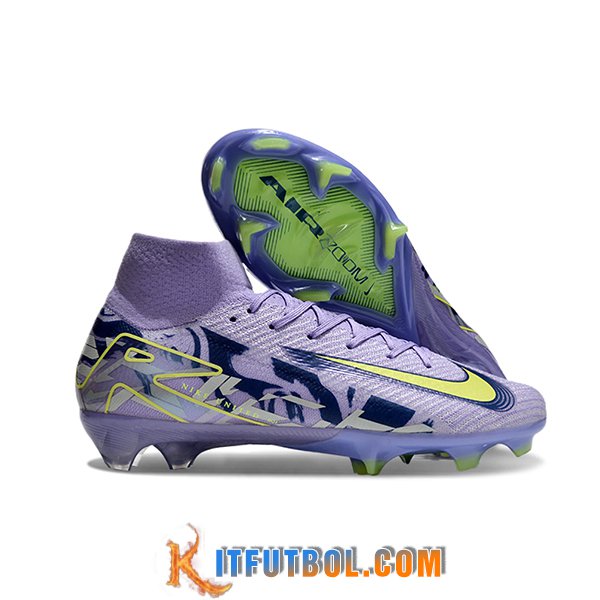 Nike Botas De Fútbol Air Zoom Mercurial Superfly IIX Elite FG Violeta/Amarillo