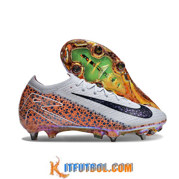 Nike Botas De Fútbol AIR ZOOM MERCURIAL VAPOR XVI ELITE SG-PRO Gris/Naranja/Negro