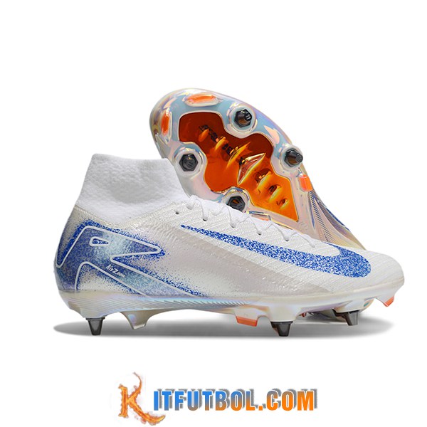 Nike Botas De Fútbol Air Zoom Mercurial Superfly IIX Elite SG Blanco/Azul