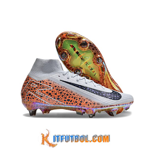 Nike Botas De Fútbol Air Zoom Mercurial Superfly IIX Elite SG Gris/Naranja/Negro