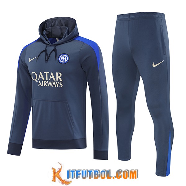 Chaqueta Con Capucha Chandal Rompevientos Inter Milan Gris/Azul 2024/2025