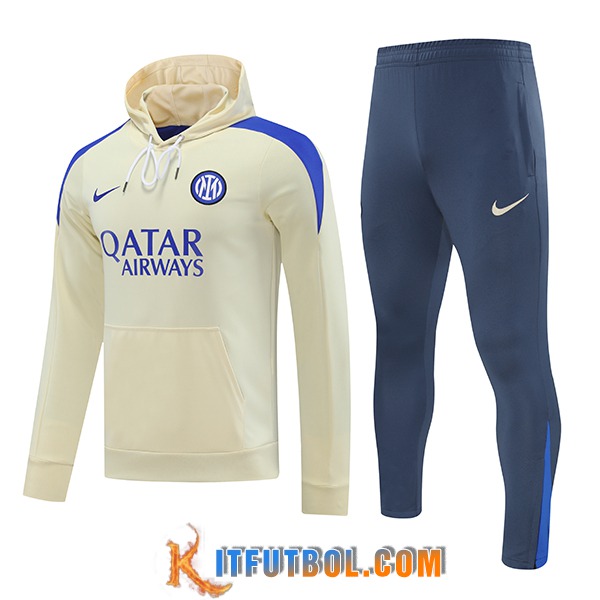 Chaqueta Con Capucha Chandal Rompevientos Inter Milan Amarillo/Azul 2024/2025