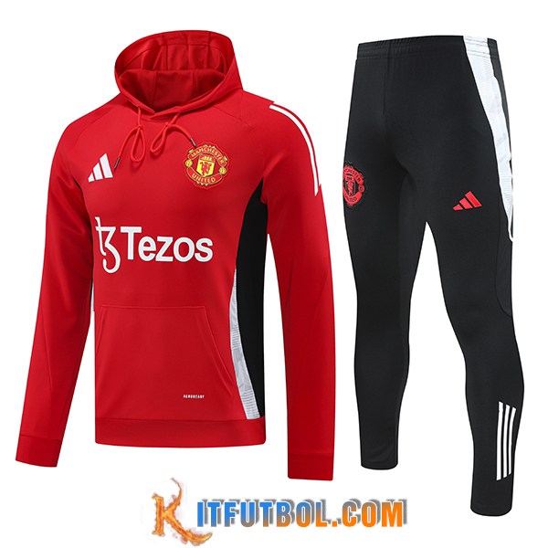 Chaqueta Con Capucha Chandal Rompevientos Manchester United Rojo 2024/2025