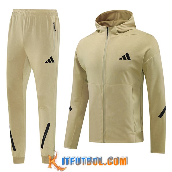 Chaqueta Con Capucha Chandal Rompevientos Adidas Amarillo/Negro 2024/2025