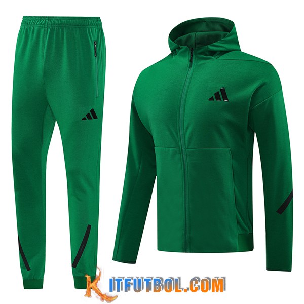 Chaqueta Con Capucha Chandal Rompevientos Adidas Verde 2024/2025