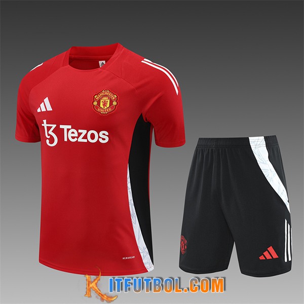 Camiseta Entrenamiento Manchester United Ninos Rojo/Negro 2024/2025