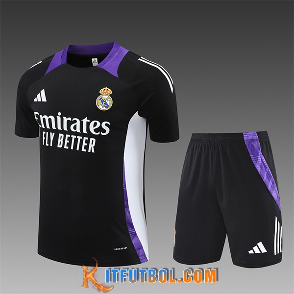 Camiseta Entrenamiento Real Madrid Ninos Negro/Blanco/Violeta 2024/2025