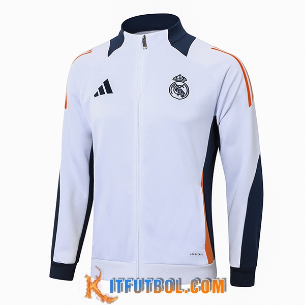 Chaquetas Futbol Real Madrid Blanco/Azul/Naranja 2024/2025 -02