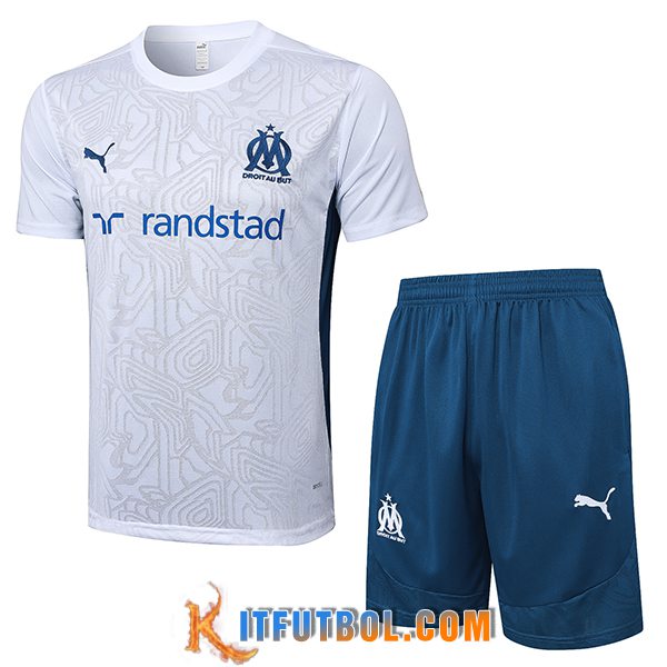 Camiseta Entrenamiento Marsella Blanco/Azul 2024/2025