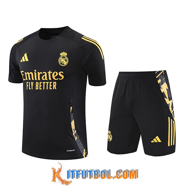 Camiseta Entrenamiento Real Madrid Negro/Amarillo 2024/2025 -03