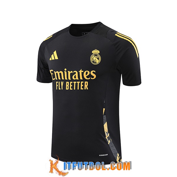 Camiseta Entrenamiento Real Madrid Negro/Amarillo 2024/2025 -02