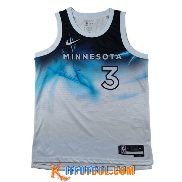 Camisetas Minnesota Timberwolves (McDANIELS #3) 2024/25 Blanco/Azul -03