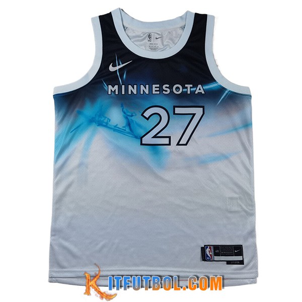 Camisetas Minnesota Timberwolves (GOBERT #27) 2024/25 Blanco/Azul -04