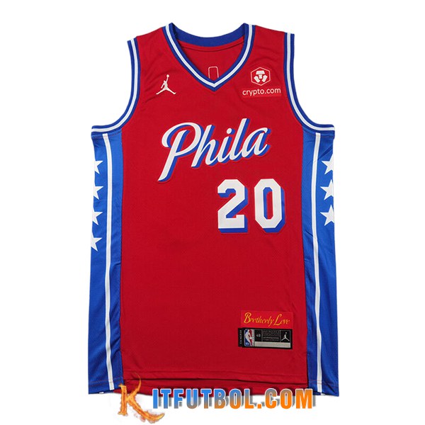 Camisetas Philadelphia 76ers (McCAIN #20) 2024/25 Rojo/Azul