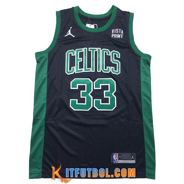 Camisetas Boston Celtics (BIRD #33) 2024/25 Negro/Verde -02
