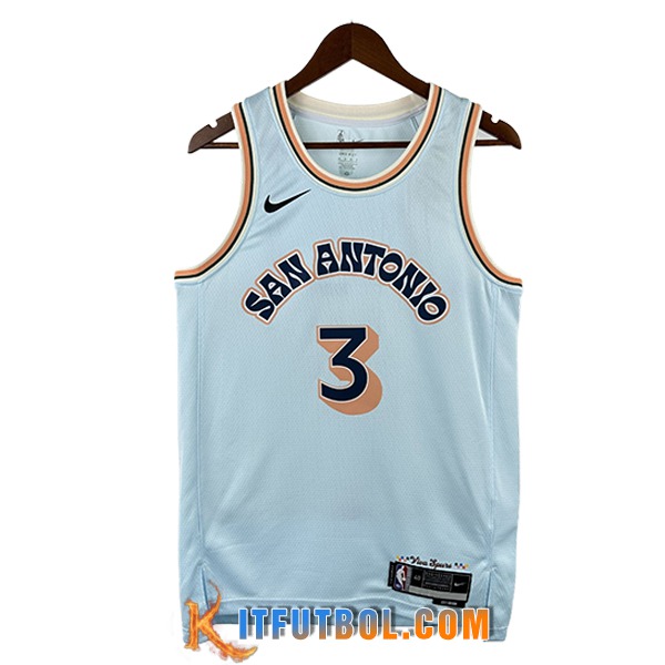Camisetas San Antonio Spurs (PAUL #3) 2024/25 Blanco/Naranja/Negro