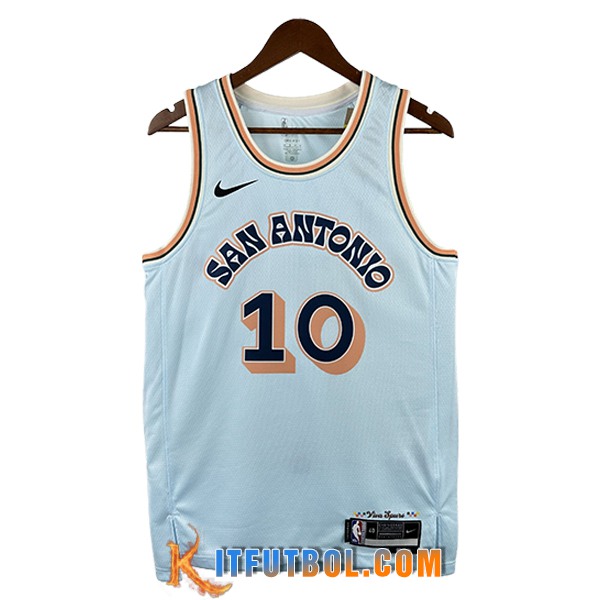 Camisetas San Antonio Spurs (SOCHAN #10) 2024/25 Blanco/Naranja/Negro