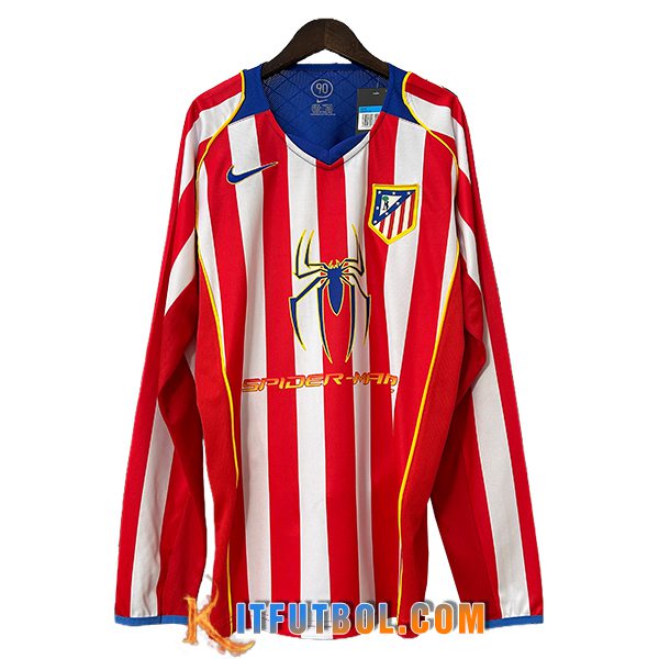 Camisetas De Futbol Atletico Madrid Retro Primera Manga Largas 2004/2005