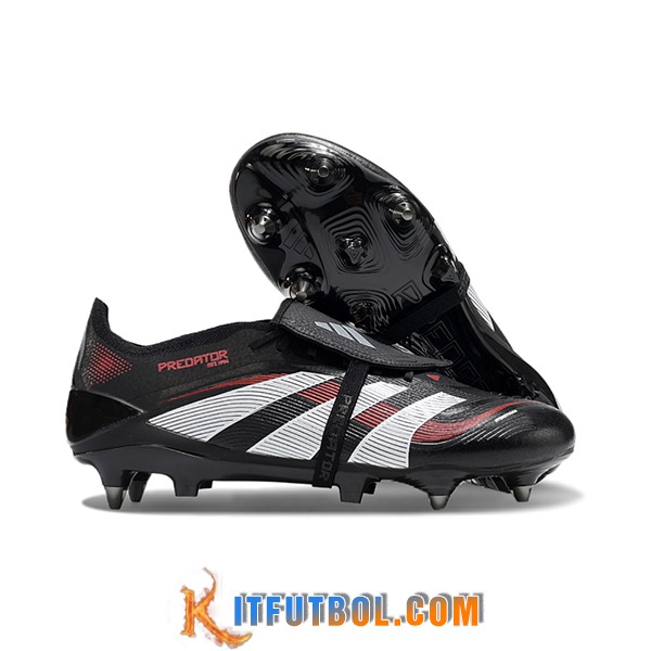 Adidas Botas De Fútbol 25 Predator Elite Tongue FG Negro/Blanco/Rojo