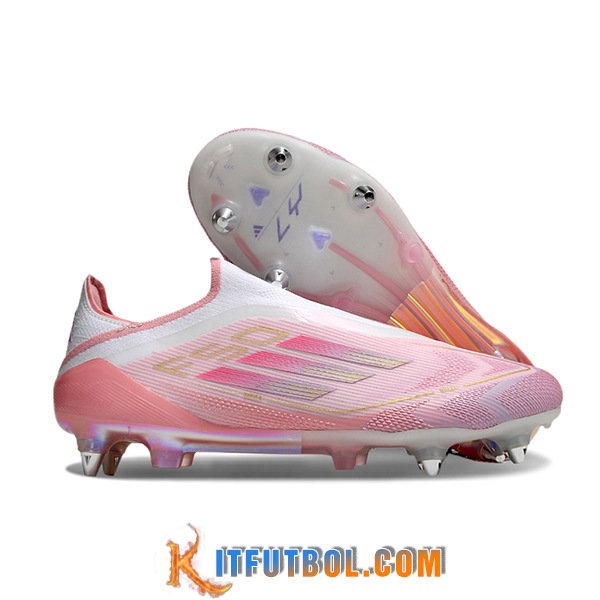 Adidas Botas De Fútbol F50 Elite Laceless SG Rosa/Blanco