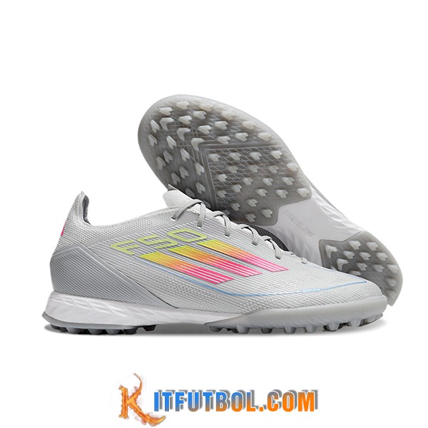 Adidas Botas De Fútbol F50 PRO TF Gris/Rosa/Amarillo
