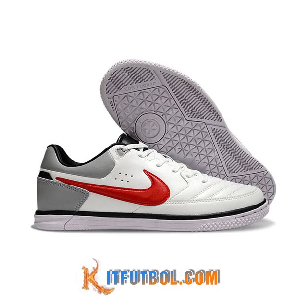 Nike Botas De Fútbol Gato IC Blanco/Gris/Rojo