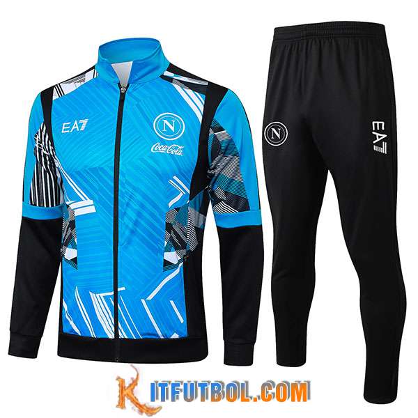Chandal Equipos De Futbol Chaquetas SSC Napoli Azul/Negro 2024/2025