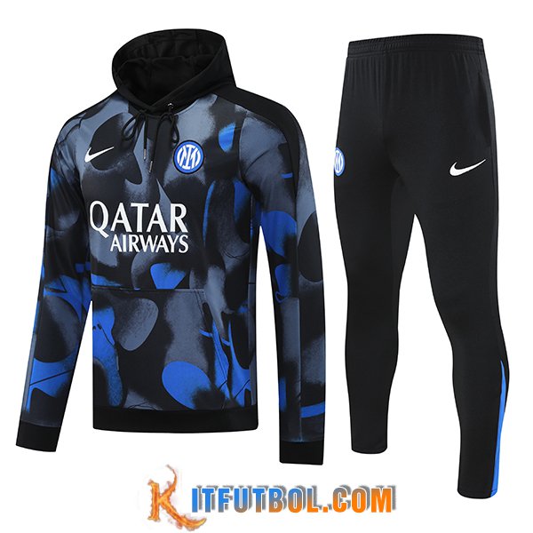 Chaqueta Con Capucha Chandal Inter Milan Negro/Azul/Gris 2024/2025