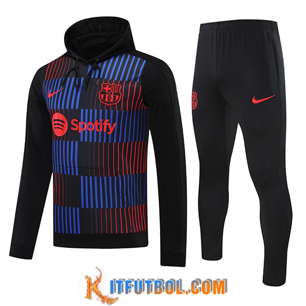 Chaqueta Con Capucha Chandal FC Barcelona Negro/Azul/Rojo 2024/2025